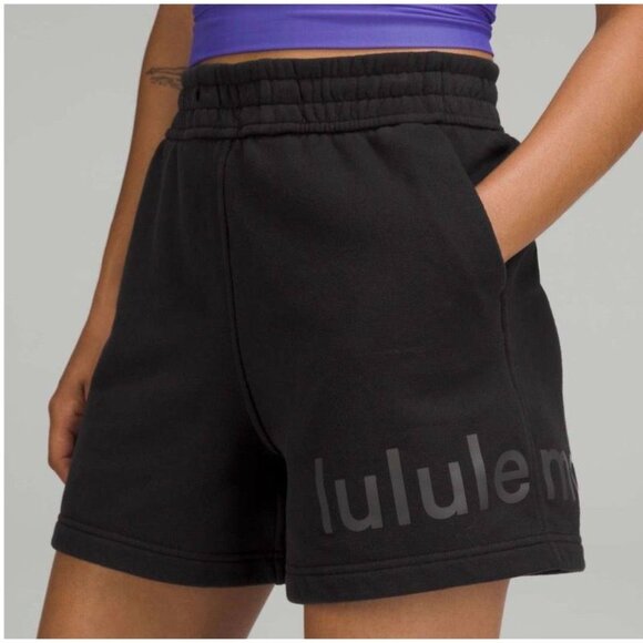NWT Lululemon Loungeful High-Rise Short sz 4  *Graphic Black Relax Sleep NEW - Picture 1 of 6